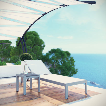 Shore 2 Piece Outdoor Patio Aluminum Set - Silver White