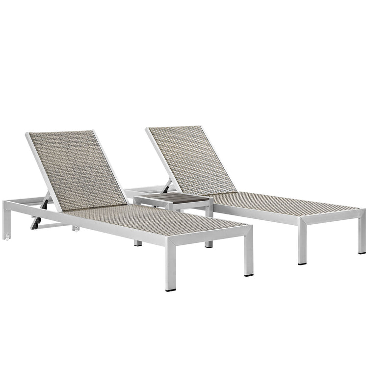 Shore 3 Piece Outdoor Patio Aluminum Set - Default Title