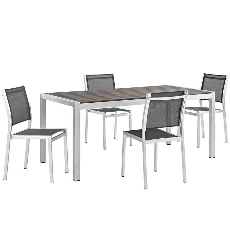Shore 5 Piece Outdoor Patio Aluminum Dining Set - Default Title