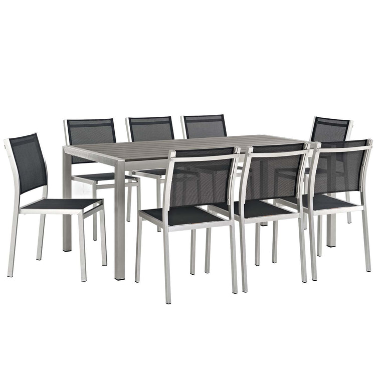 Shore 9 Piece Outdoor Patio Aluminum Dining Set - Default Title