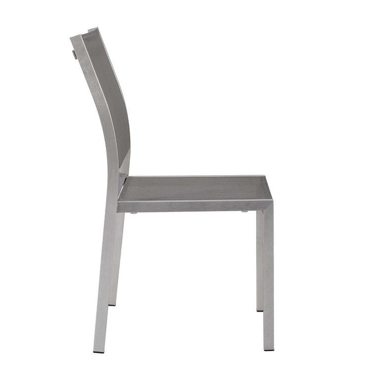 Shore Outdoor Patio Aluminum Side Chair Set of 2 - Silver Gray