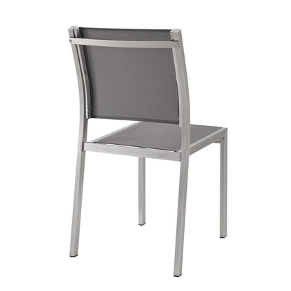 Shore Outdoor Patio Aluminum Side Chair Set of 2 - Silver Gray