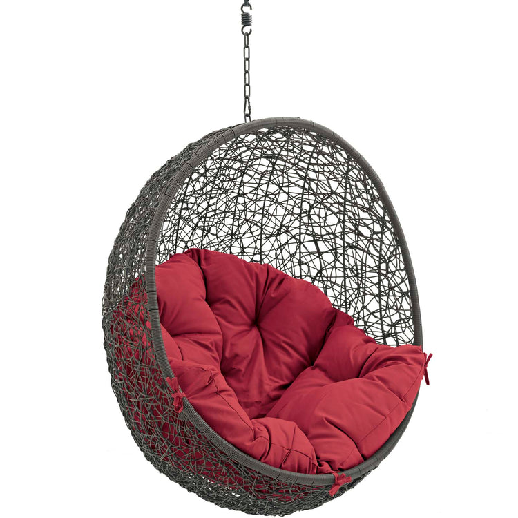 Hide Outdoor Patio Swing Chair Without Stand - Gray Red