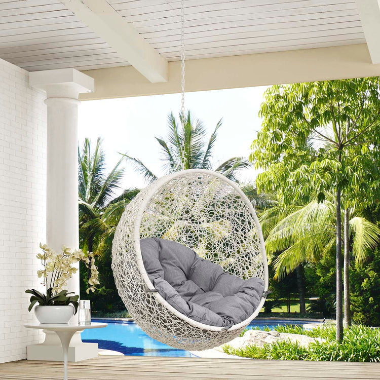 Hide Outdoor Patio Swing Chair Without Stand - White Gray