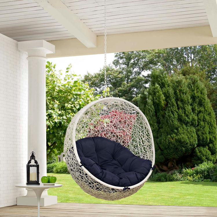 Hide Outdoor Patio Swing Chair Without Stand - White Navy