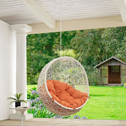 Hide Outdoor Patio Swing Chair Without Stand - White Orange