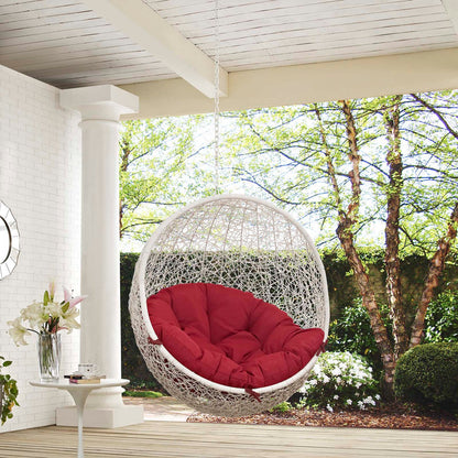 Hide Outdoor Patio Swing Chair Without Stand - White Red