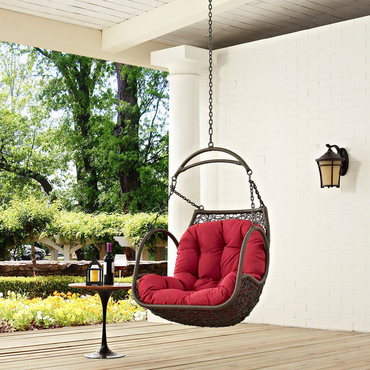 Arbor Outdoor Patio Swing Chair Without Stand - Red
