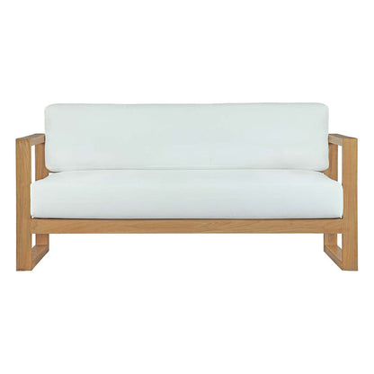 Upland Outdoor Patio Teak Sofa - Natural White