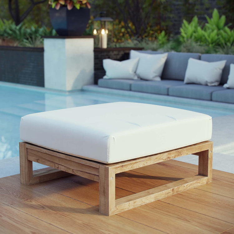 Upland Outdoor Patio Teak Ottoman - Default Title