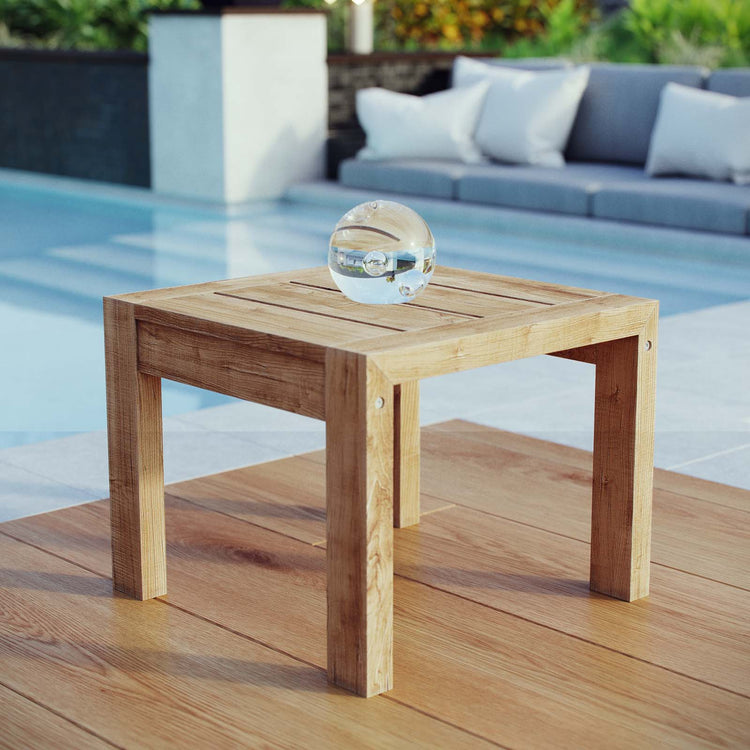 Upland Outdoor Patio Wood Side Table - Default Title