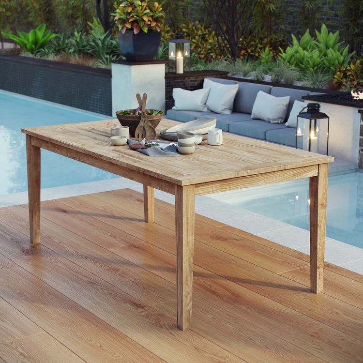Marina 72" Outdoor Patio Teak Dining Table - Default Title
