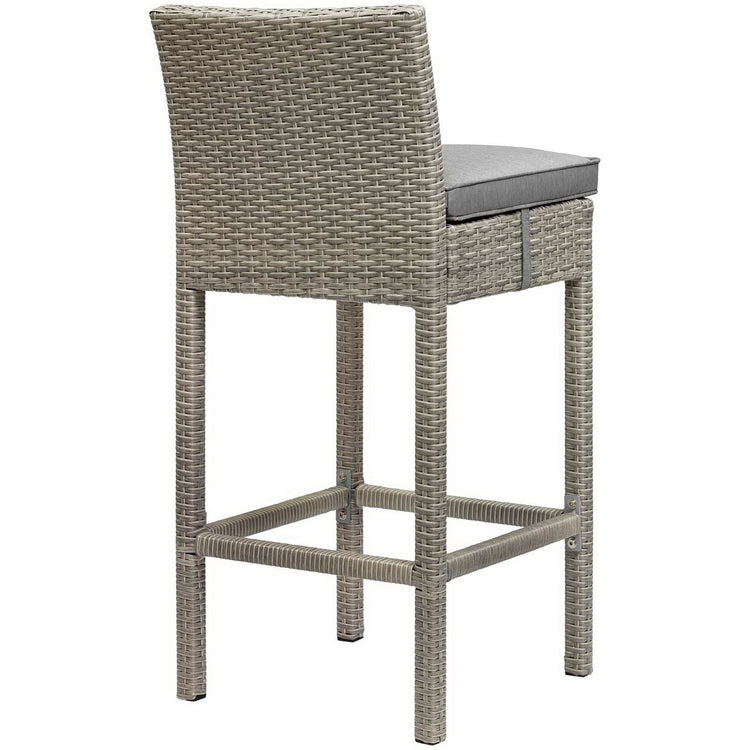 Conduit Outdoor Wicker Rattan Bar Stool - Light Gray Gray