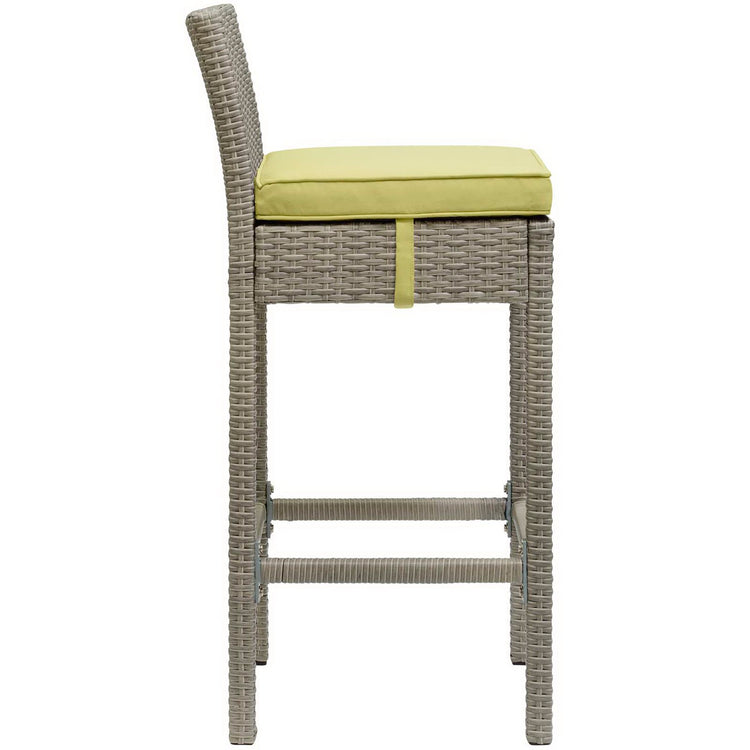 Conduit Outdoor Wicker Rattan Bar Stool - Light Gray Peridot