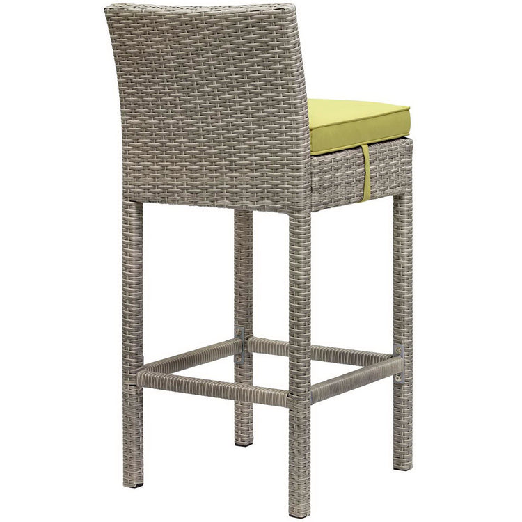 Conduit Outdoor Wicker Rattan Bar Stool - Light Gray Peridot