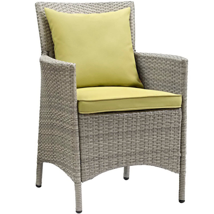 Conduit Outdoor Wicker Rattan Dining Armchair - Light Gray Peridot