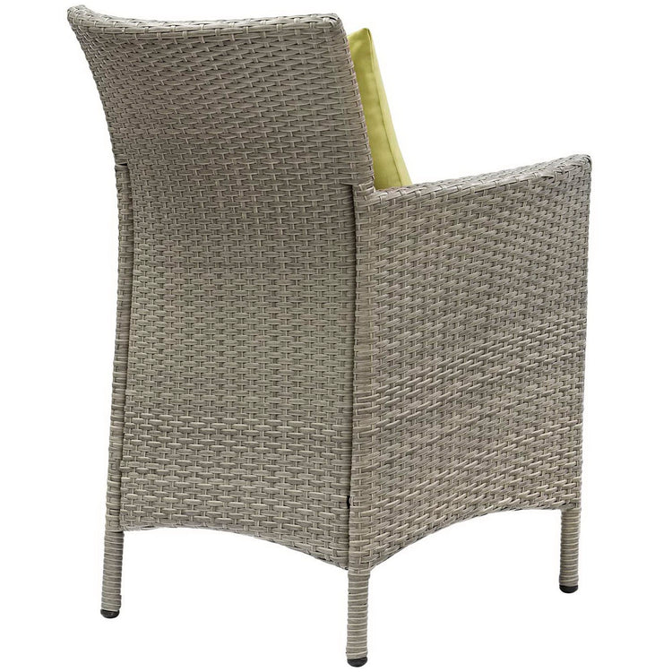 Conduit Outdoor Wicker Rattan Dining Armchair - Light Gray Peridot