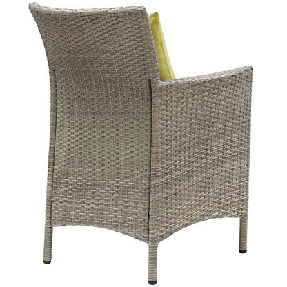 Conduit Outdoor Wicker Rattan Dining Armchair - Light Gray Peridot
