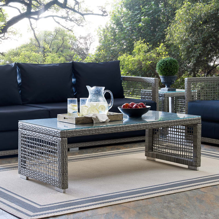 Aura Rattan Outdoor Patio Coffee Table - Default Title
