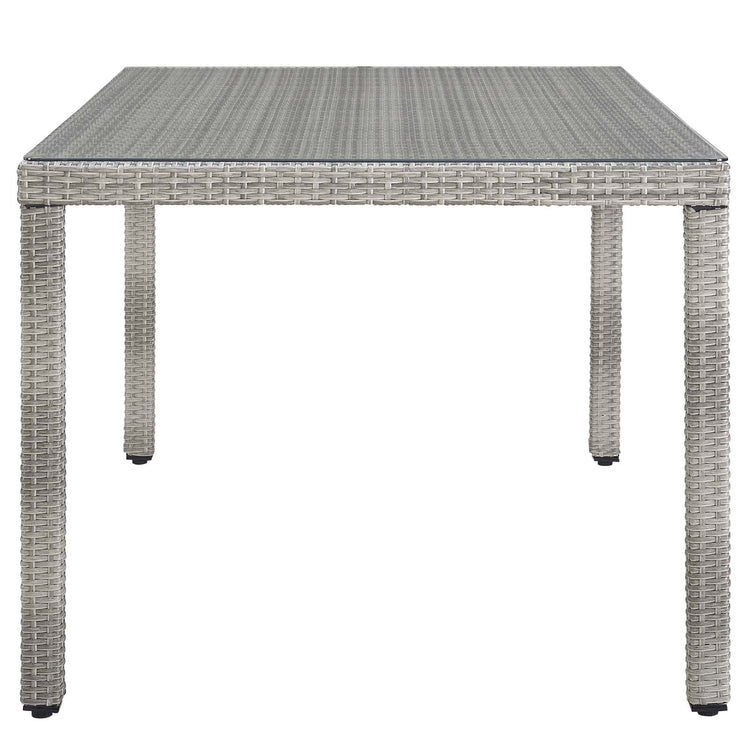 Aura 68" Outdoor Patio Wicker Rattan Dining Table - Default Title