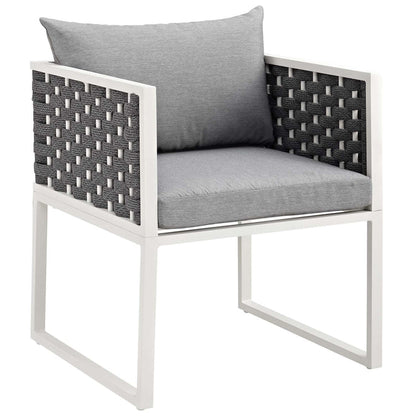 Stance Outdoor Patio Aluminum Dining Armchair - White Gray