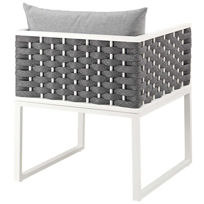 Stance Outdoor Patio Aluminum Dining Armchair - White Gray