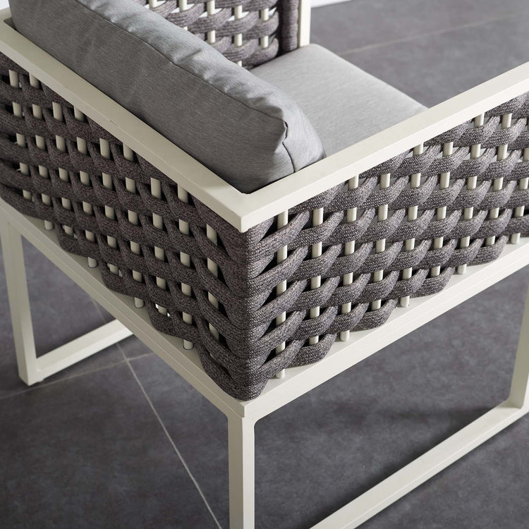 Stance Outdoor Patio Aluminum Dining Armchair - White Gray