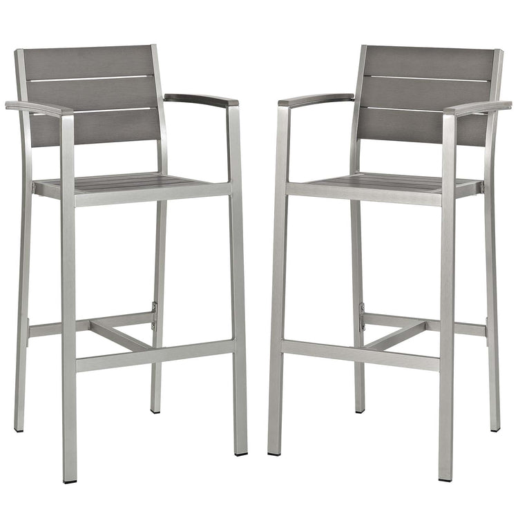 Shore Outdoor Patio Aluminum Bar Stool Set of 2 - Default Title