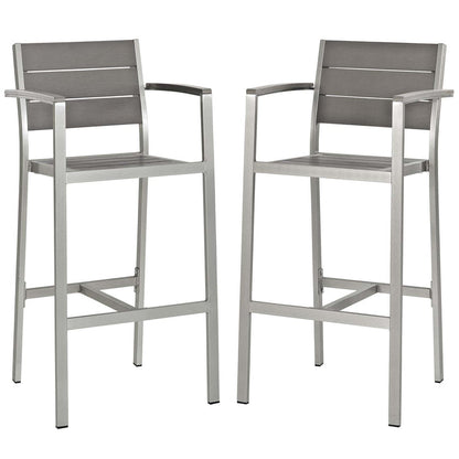 Shore Outdoor Patio Aluminum Bar Stool Set of 2 - Default Title
