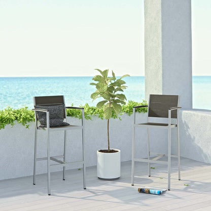 Shore Outdoor Patio Aluminum Bar Stool Set of 2 - Default Title