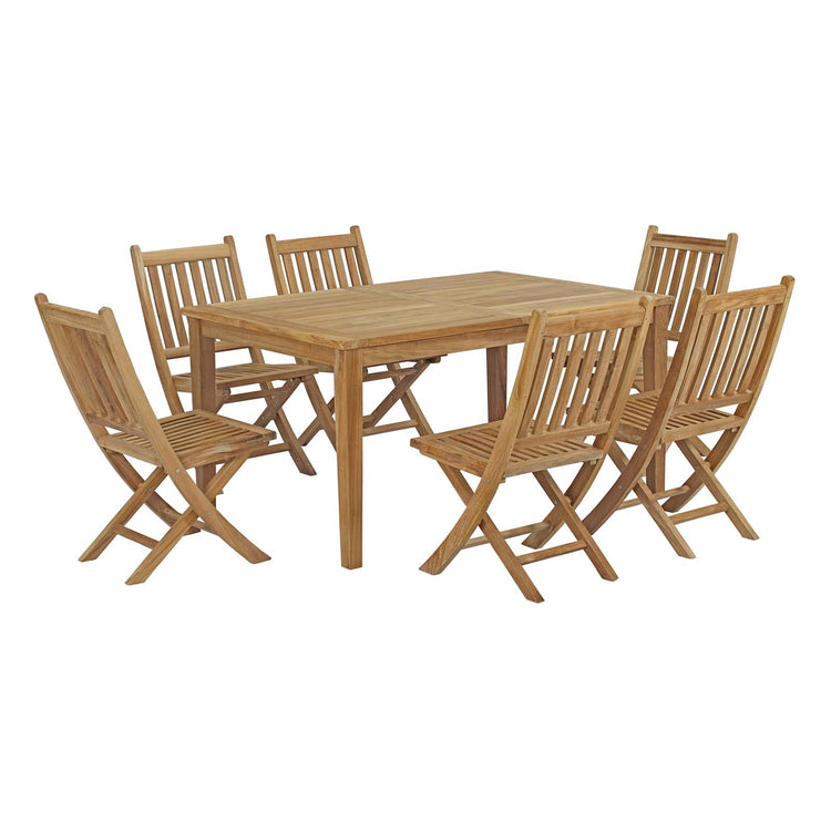 Marina 7 Piece Outdoor Patio Teak Dining Set - Default Title
