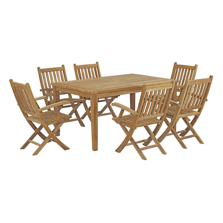Marina 7 Piece Outdoor Patio Teak Dining Set - Default Title