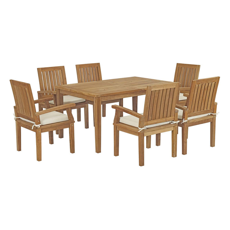 Marina 7 Piece Outdoor Patio Teak Dining Set - Default Title