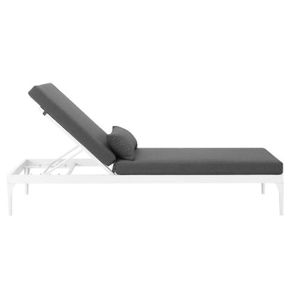 Perspective Cushion Outdoor Patio Chaise Lounge Chair - White Charcoal