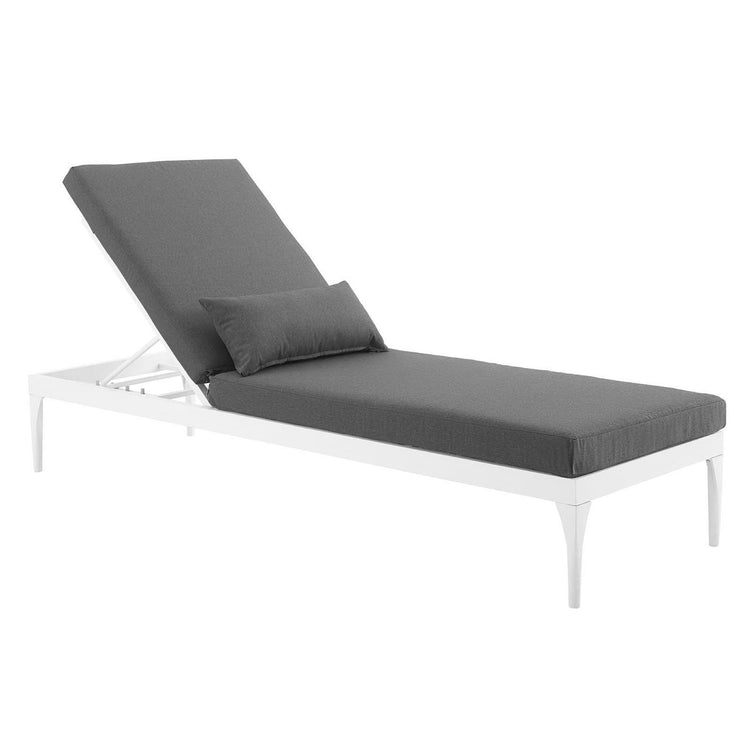 Perspective Cushion Outdoor Patio Chaise Lounge Chair - White Charcoal