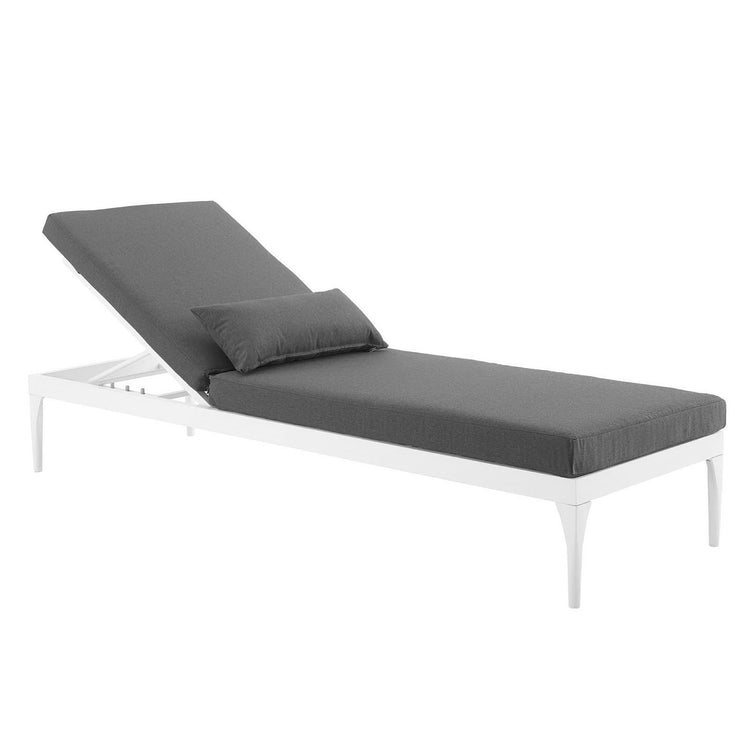 Perspective Cushion Outdoor Patio Chaise Lounge Chair - White Charcoal