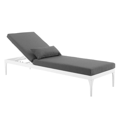 Perspective Cushion Outdoor Patio Chaise Lounge Chair - White Charcoal