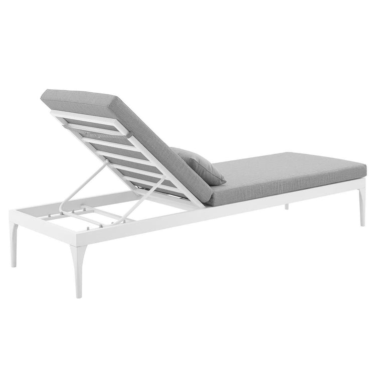 Perspective Cushion Outdoor Patio Chaise Lounge Chair - White Gray