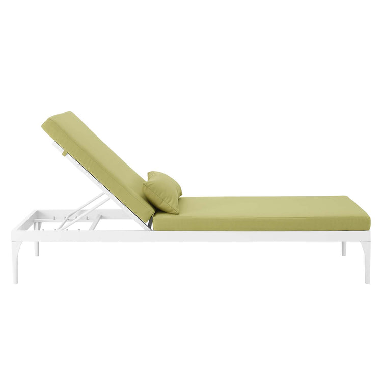 Perspective Cushion Outdoor Patio Chaise Lounge Chair - White Peridot