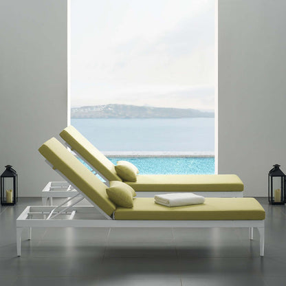 Perspective Cushion Outdoor Patio Chaise Lounge Chair - White Peridot