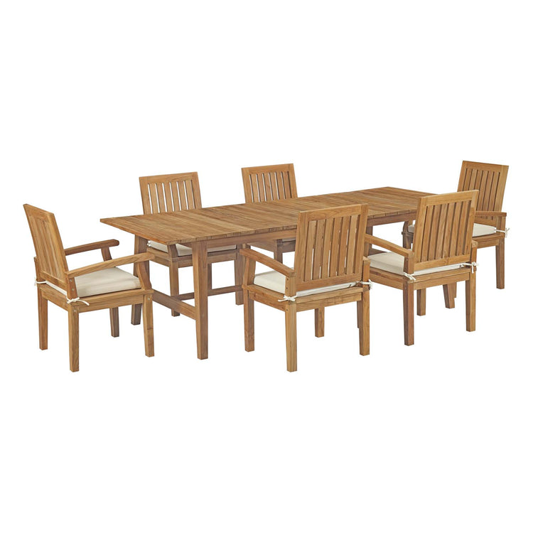 Marina 7 Piece Outdoor Patio Teak Dining Set - Default Title