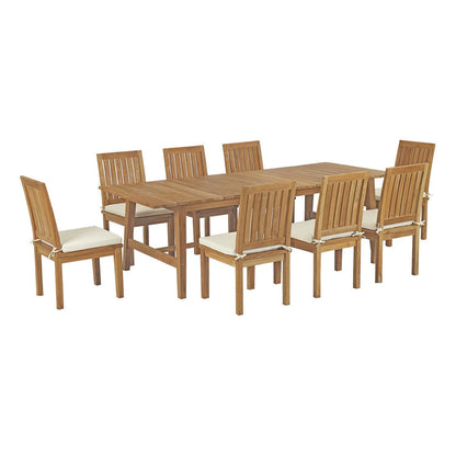 Marina 9 Piece Outdoor Patio Teak Dining Set - Default Title