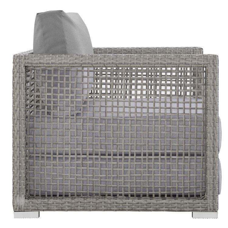 Aura 6 Piece Outdoor Patio Wicker Rattan Set - Gray Gray