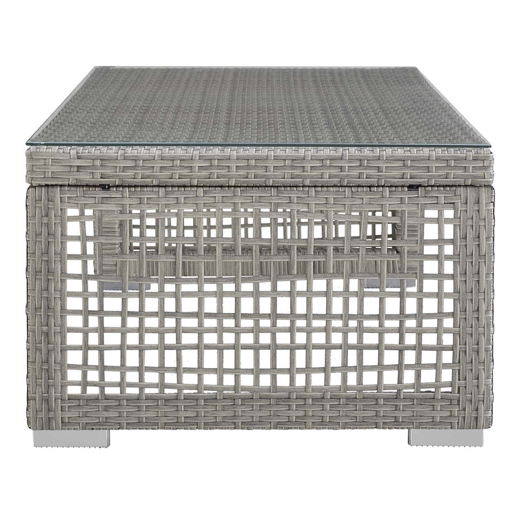 Aura 6 Piece Outdoor Patio Wicker Rattan Set - Gray Gray