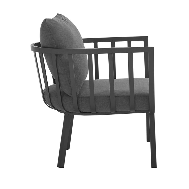 Riverside Outdoor Patio Aluminum Armchair - Gray Charcoal