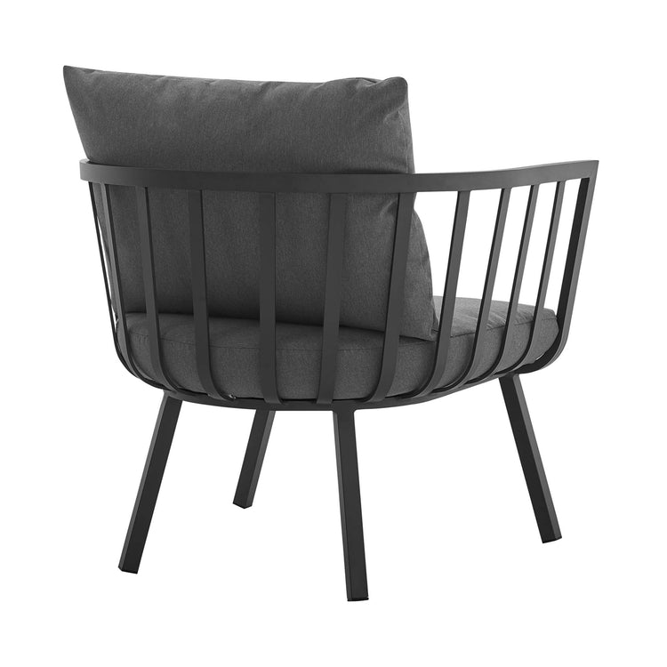 Riverside Outdoor Patio Aluminum Armchair - Gray Charcoal