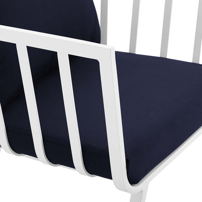 Riverside Outdoor Patio Aluminum Armchair - White Navy