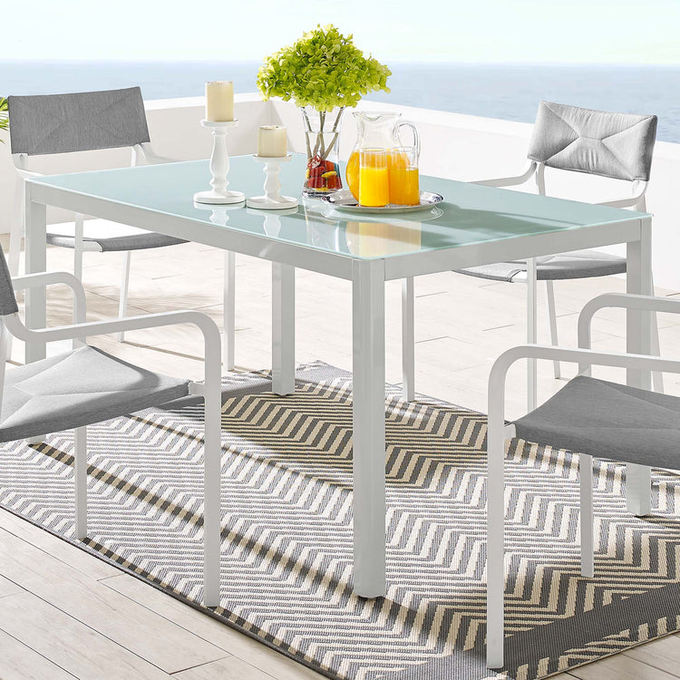Raleigh 59" Outdoor Patio Aluminum Dining Table - Default Title