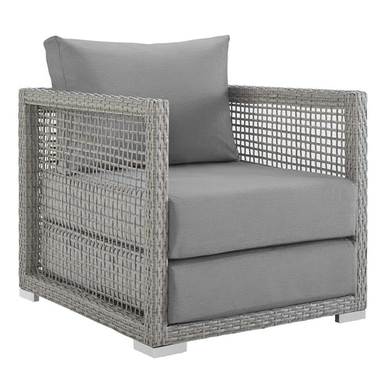 Aura 3 Piece Outdoor Patio Wicker Rattan Set - Gray Gray