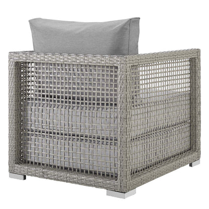 Aura 3 Piece Outdoor Patio Wicker Rattan Set - Gray Gray
